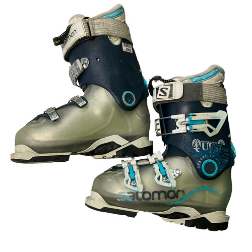 Vist Large View of Product Image Which is Used Salomon QUEST PRO 80W Womens DH Ski Boot Navy Blue 235 MP - J05.5 - W06.5