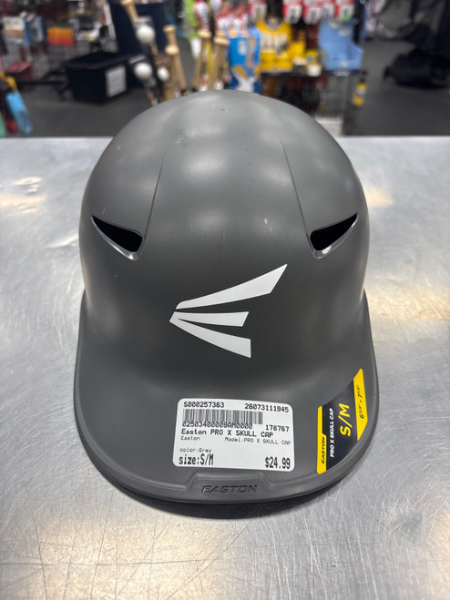 Vist Large View of Product Image Which is Used Easton PRO X SKULL CAP Catchers Helmet No Mask Grey S/M
