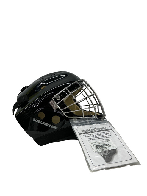 Vist Large View of Product Image Which is Used Vaughn VM7700 GOALIE HELMET Junior Goalie Helmet/Mask Black One Size