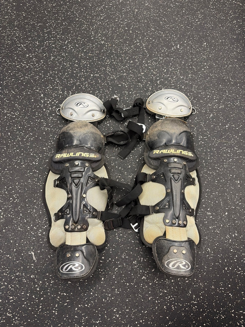 Vist Large View of Product Image Which is Used Rawlings SHIN GUARD Catchers Leg Guards None Junior