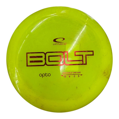 Vist Large View of Product Image Which is Used Latitude 64 OPTO BOLT Disc Golf Driver Optic Yellow 176g