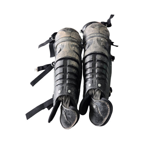 Vist Large View of Product Image Which is Used Rawlings JR SG Catchers Leg Guards Black Junior