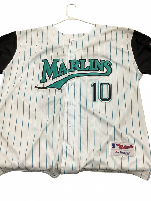 Vist Large View of Product Image Which is Used Majestic GARY SHEFFIELD MARLINS BB/SB Jersey White XL