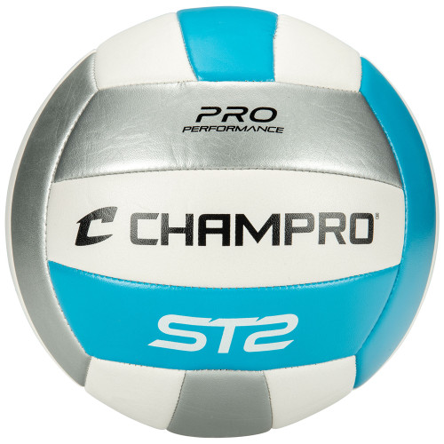 Vist Large View of Product Image Which is Champro ST2 Volleyball, Grey/Optic Blue