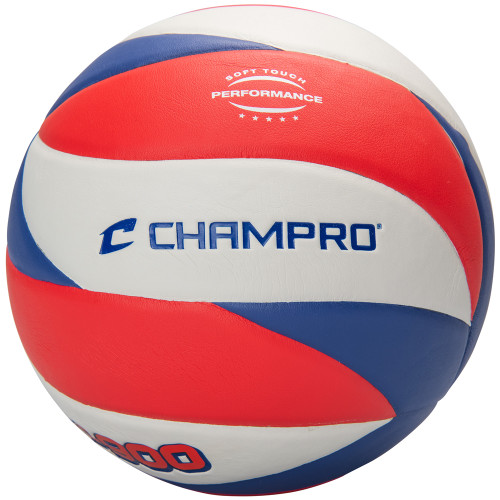 Vist Large View of Product Image Which is Champro ST-900 Volleyball, Scarlet/White/Royal