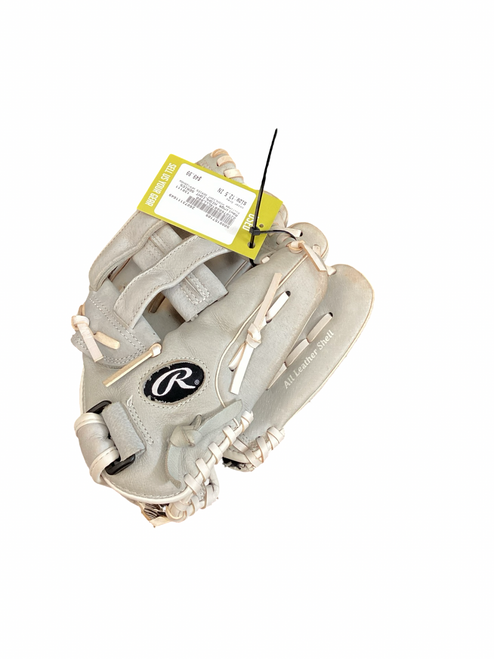Vist Large View of Product Image Which is Used Rawlings HIGHLIGHT SERIES HFP125HGW RH Throw Fastpitch Gloves Grey 12 1/2"