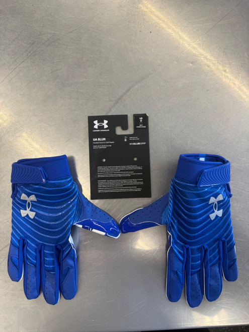 Vist Large View of Product Image Which is Used Under Armour BLUR FB Gloves Royal Blue LG
