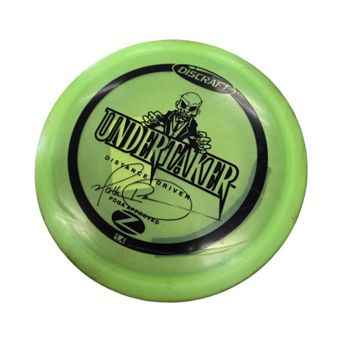 Vist Large View of Product Image Which is Used Discraft UNDERTAKER BIG Z DRIVER Disc Golf Driver Neon Green