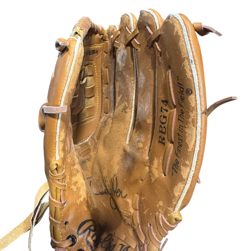 Vist Large View of Product Image Which is Used Rawlings RBG74 BB/SB Glove RH Throw Brown 12"