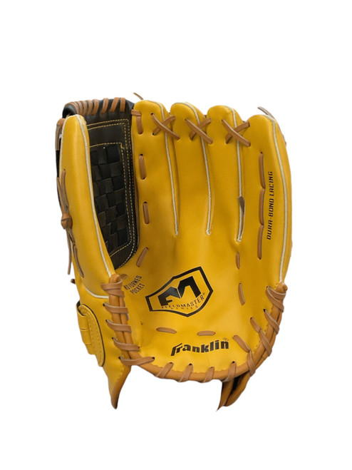 Vist Large View of Product Image Which is Used Franklin FIELDMASTER CFS BB/SB Glove RH Throw Brown 14"