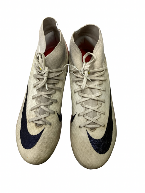 Vist Large View of Product Image Which is Used Nike MERCURIAL Soccer Cleats Cardinal And White Senior 7.5
