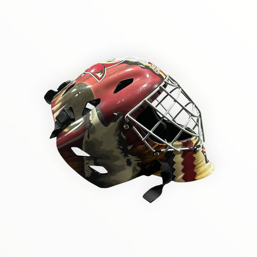 Vist Large View of Product Image Which is Used Franklin TOY HELMET Junior Goalie Helmet/Mask Red MD
