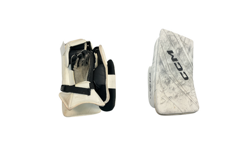 Vist Large View of Product Image Which is Used CCM EFLEX 6.5 Junior Goalie Blocker White