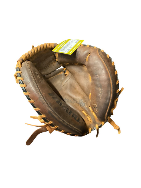 Vist Large View of Product Image Which is Used Mizuno MIZUNO PROSCOOP 34IN RH CATCHERS GLOVE BB/SB Catchers RH Throw Tan And Black 34"