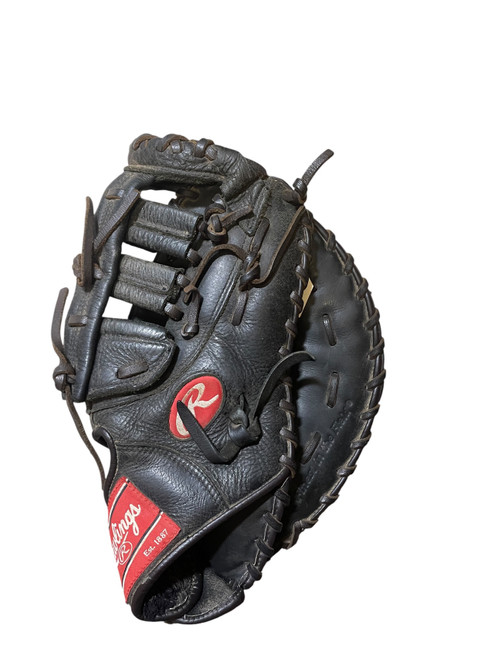 Vist Large View of Product Image Which is Used Rawlings D125BWFB BB/SB First Base RH Throw Black 12 1/2"