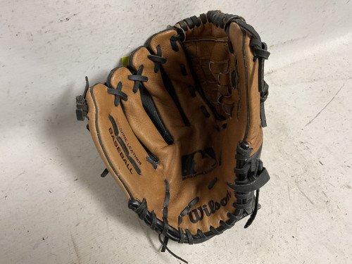Vist Large View of Product Image Which is Used Wilson A2448 Baseball Glove LH Throw Black And Tan 12"