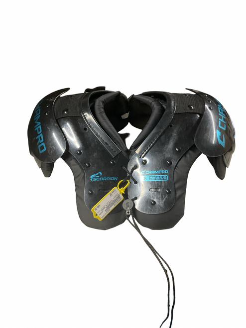 Vist Large View of Product Image Which is Used Champro SCORPION SPADS FB Shoulder Pads Black SM