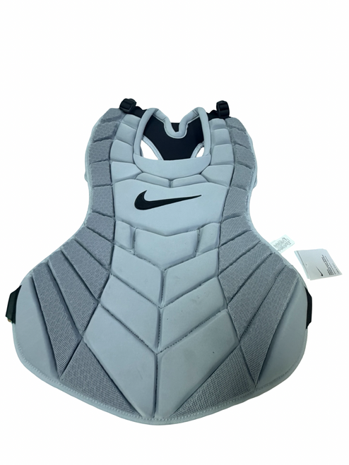 Vist Large View of Product Image Which is New Nike DIAMOND ELITE 17" NOCSAE Adult Baseball Catchers Chest Protector Grey