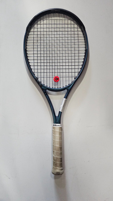 Vist Large View of Product Image Which is Used Wilson ULTRA V4 Adult Tennis Racquet Navy Blue 4 1/2"