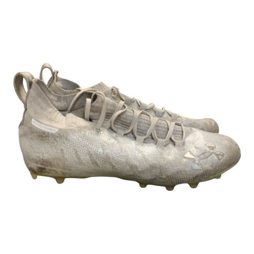 Vist Large View of Product Image Which is Used Under Armour Adult FB Cleats Grey Senior 12