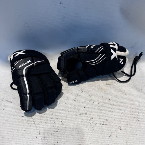 Vist Large View of Product Image Which is Used STX BLACK GLOVES Lacrosse Gloves Mens Black 6"