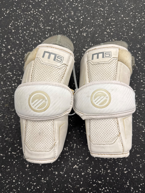 Vist Large View of Product Image Which is Used Maverik M5 Lacrosse Arm Pads/Guards White MD