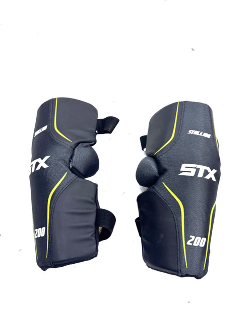 Vist Large View of Product Image Which is Used STX STALLION Lacrosse Arm Pads/Guards Black Junior