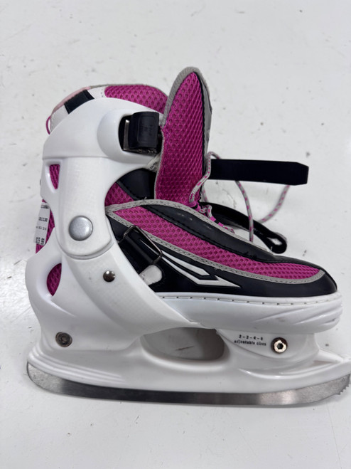 Vist Large View of Product Image Which is Used Lake Placid ADJ 2-5 Girls Softboot Skate White Adjustable