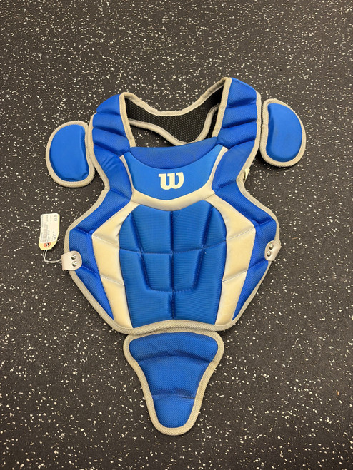 Vist Large View of Product Image Which is Used Wilson CHEST Catchers Chest Protector Royal Blue Junior