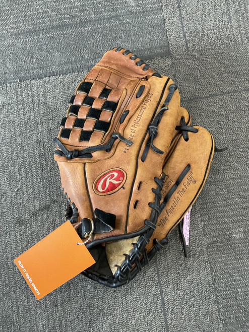 Vist Large View of Product Image Which is Used Rawlings THE MARK OF A PRO BB/SB Glove RH Throw Brown 11 1/2"