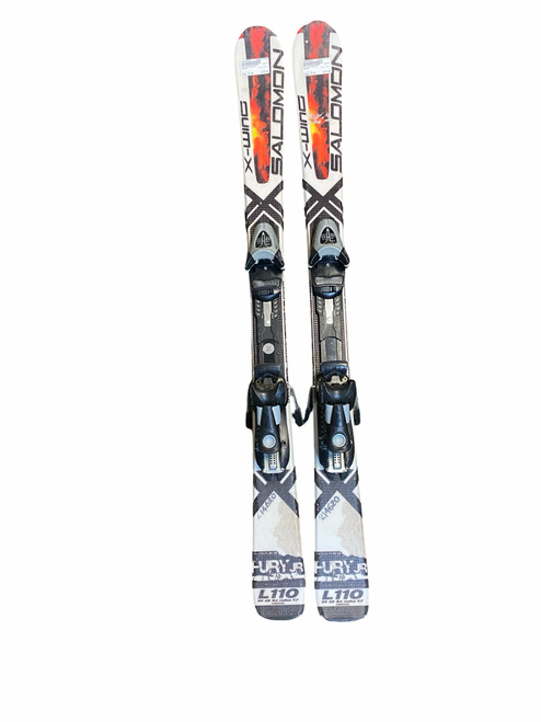 Vist Large View of Product Image Which is Used Salomon DUIM-X Boys DH Ski/Binding White 110 cm