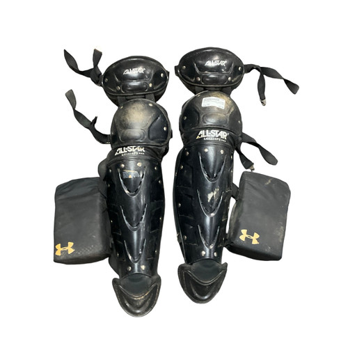 Vist Large View of Product Image Which is Used All-Star LG1216PS Catchers Leg Guards Black Youth