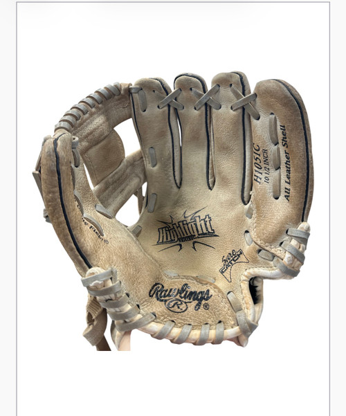 Vist Large View of Product Image Which is Used Rawlings HIGHLIGHT BB/SB Glove RH Throw Grey 10 1/2"