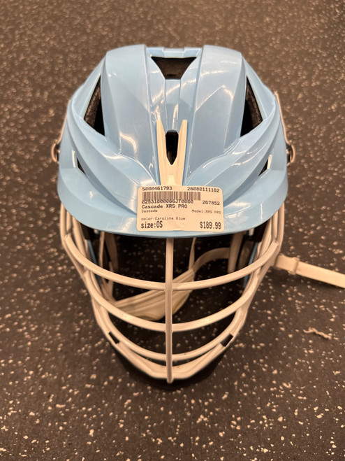 Vist Large View of Product Image Which is Used Cascade XRS PRO Lacrosse Helmet Carolina Blue One Size