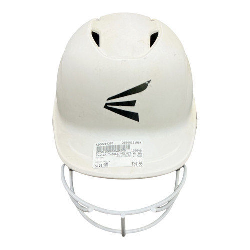 Vist Large View of Product Image Which is Used Easton T-BALL HELMET W/ MASK Batting Helmet w/Mask White SM
