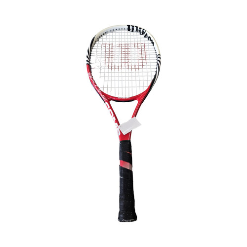 Vist Large View of Product Image Which is Used Wilson SIX.ONE COMP TENNIS RACKET Adult Tennis Racquet Red 3 3/8"