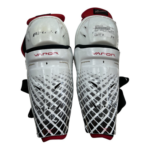 Vist Large View of Product Image Which is Used Bauer VAPOR LIL ROOKIE 9.5IN Youth Shin Guards White 9 1/2"