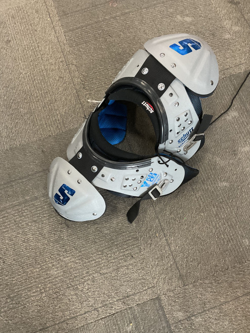 Vist Large View of Product Image Which is Used Schutt Y FLEX 4.2 FB Shoulder Pads Royal Blue XS