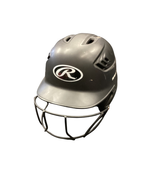 Vist Large View of Product Image Which is Used Rawlings BATTING HELMET W/ MASK Batting Helmet w/Mask Black MD