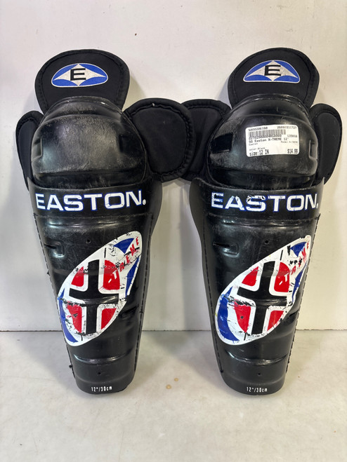 Vist Large View of Product Image Which is Used Easton X-TREME Junior Shin Guards Black 12"