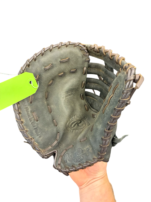 Vist Large View of Product Image Which is Used Rawlings PREMIUM SERIES BB/SB First Base LH Throw Black 12 1/2"