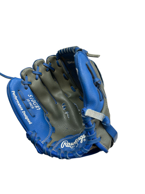 Vist Large View of Product Image Which is Used Rawlings S10GRY LHT GLOVE BB/SB Glove LH Throw Royal Blue 10"