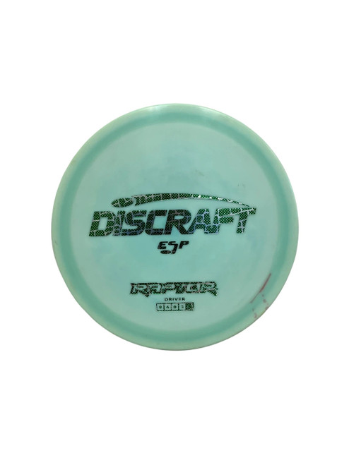 Vist Large View of Product Image Which is Used Discraft ESP Raptor 174g Disc Golf Driver Turquoise 