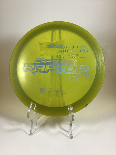 Vist Large View of Product Image Which is Used Discraft Z CAPTAINS RAPTOR Disc Golf Driver Green 176g