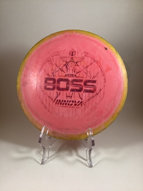 Vist Large View of Product Image Which is Used Innova HALO STAR BOSS Disc Golf Driver Pink 169g