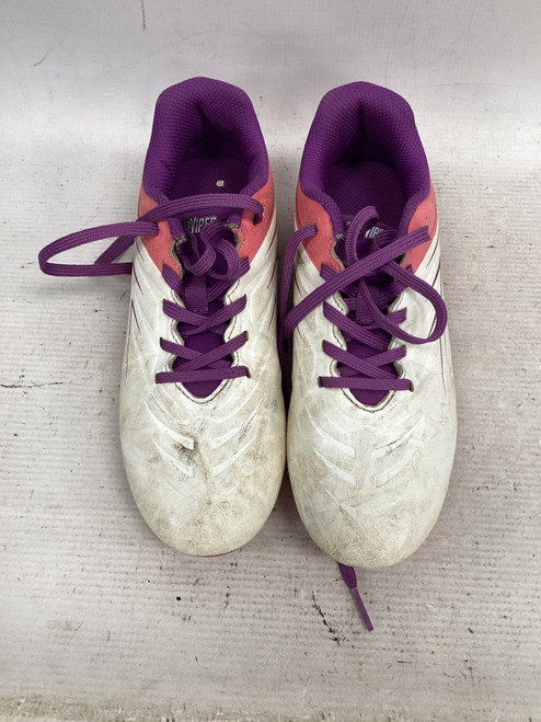 Vist Large View of Product Image Which is Used Dsg SPEED VIPER Soccer Cleats White And Purple Junior 03.5