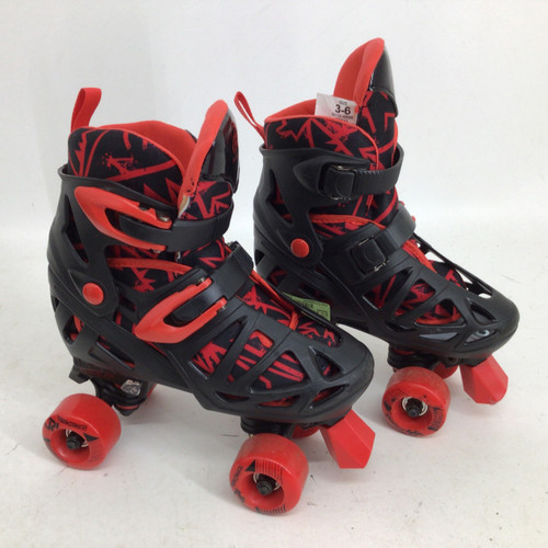 Vist Large View of Product Image Which is Used RollerDerby ADJUSTABLE 3-6 JR QUAD SKATES Junior Roller Quad Skates Red Adjustable