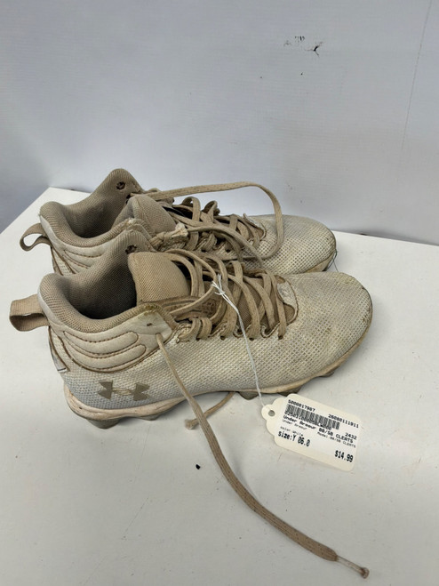Vist Large View of Product Image Which is Used Under Armour BB/SB CLEATS BB/SB Cleats White Youth 06.0