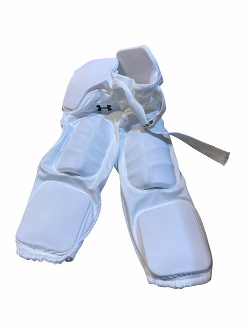 Vist Large View of Product Image Which is Used Under Armour Youth FB Integrated Pants White SM