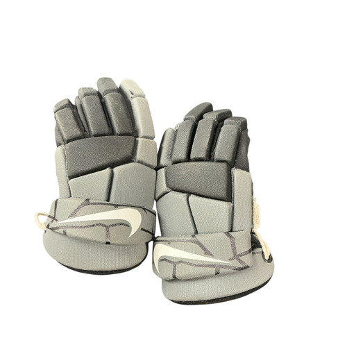 Vist Large View of Product Image Which is Used Nike YTH MD NIKE LAX GLOVES Lacrosse Gloves Junior Grey 10 1/2"